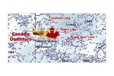 Canada Outfitters Fly-In Fishing Lodge Map